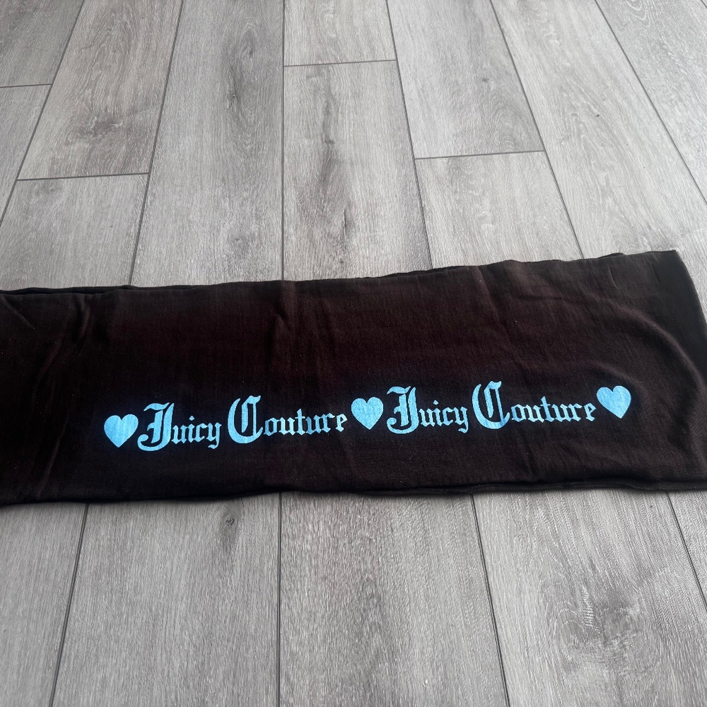 VINTAGE 2000'S Y2K Juicy Couture Scarf with Blue Logo